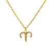 Light Luxury Micro-Inlaid Zircon Twelve Constellations Titanium Steel Necklace Women'S Gold Collarbone Chain Spot