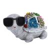 Solar Powered Turtle Statue Resin Water Proof Turtle Figurine LED Light Decorative Ornament for Outside Yard Lawn Patio