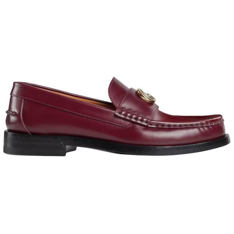 Gucci Double G Leather Loafers Women's Red 816333 17X00 6207
