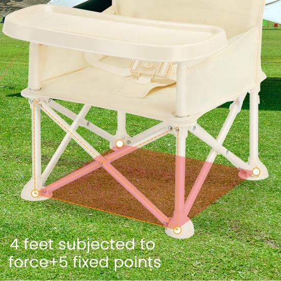 Portable 3-in-1 Baby Booster Seat Cozy Floor Seat with Feeding Tray Foldable Toddler Booster with Safety Belt And Storage Bag for Travel Dining