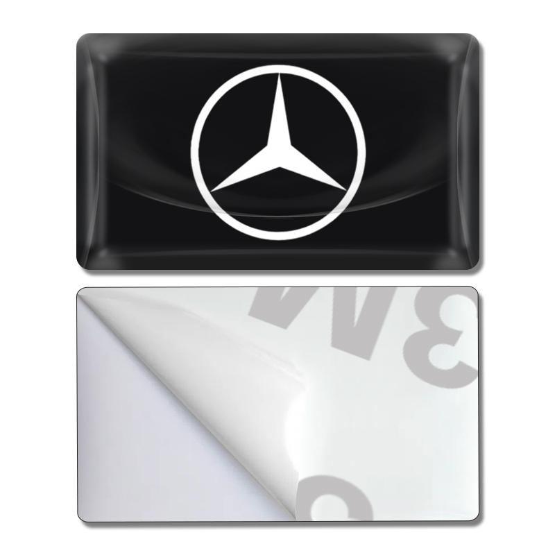 2/5/10Pcs 2025 Fashion New Car Logo Emblem 3D Stickers Carbon Fiber Steering Wheel For Mercedes Benz B R G Class GLK GLA C200 E200 C200L S400