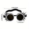 1pc Neue Schweißen Runde Goggle Steampunk Cyber ​​Goth Sonnenbrille Niet Spiked Brille Cosplay Antike Viktorianischen Brillen