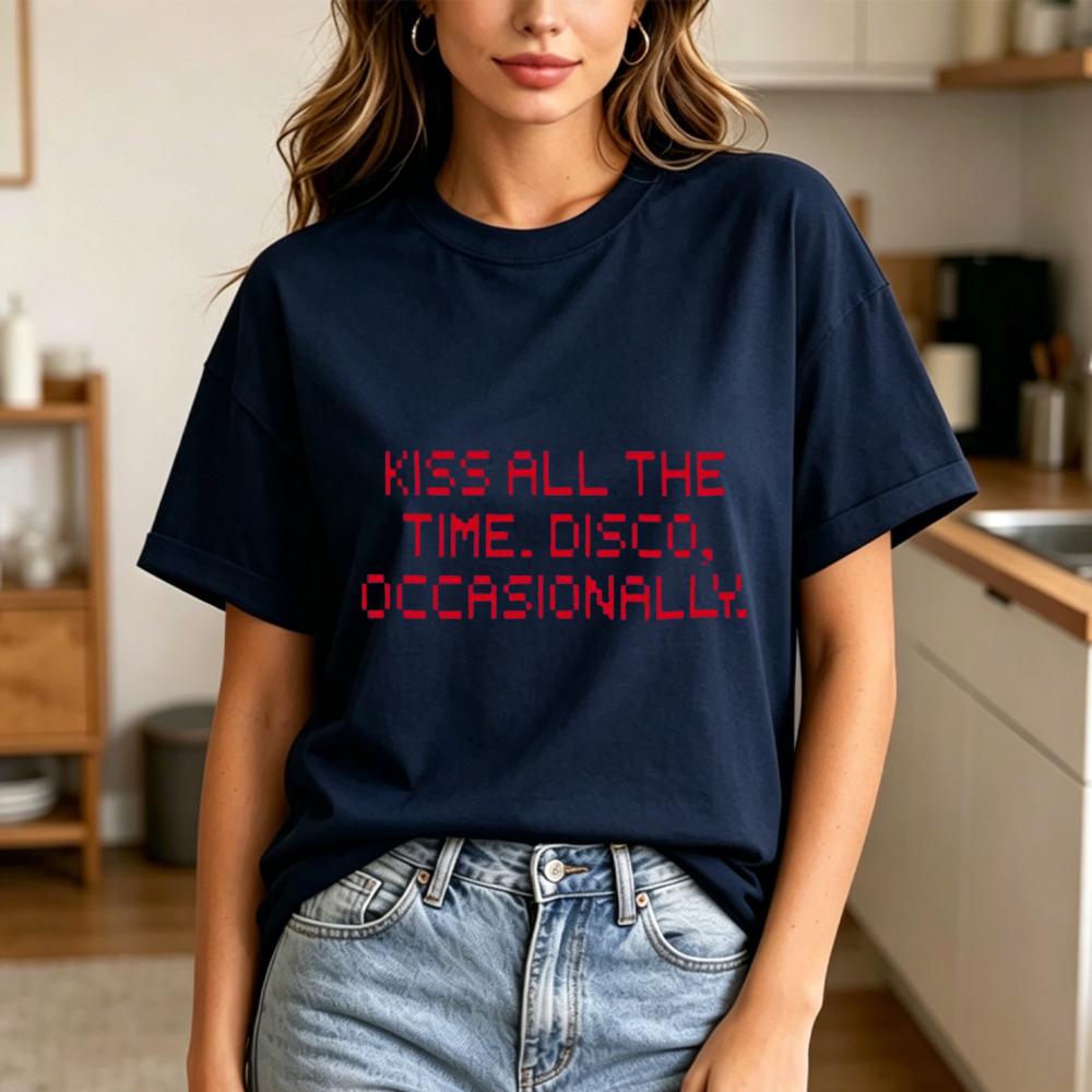 Bacia Sempre Disco Occasionalmente T-shirt Unisex Moda Casual Cotone Manica Corta Estate Harajuku Estetica Top Regalo Per Lei