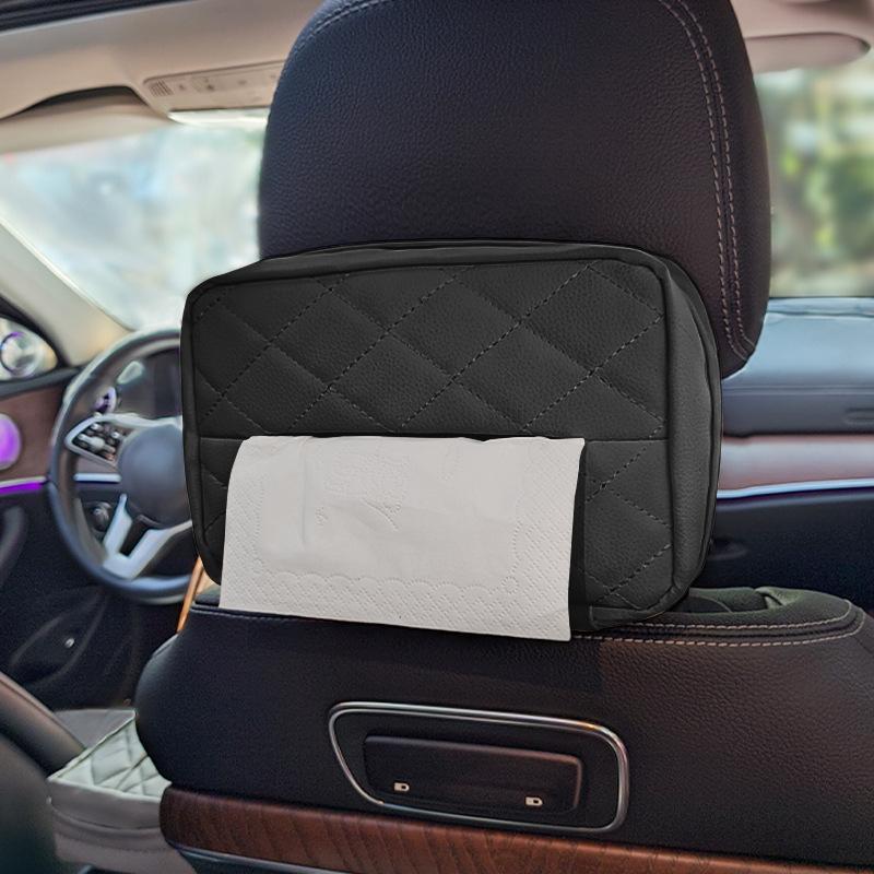 

Car tissue box hanging armrest box women s new leather tissue box advanced tissue bag car коричневый