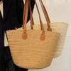 Retro Large-capacity Portable Shopping Bag Niche Woven Underarm Beach Bag Women's Bag New Shoulder Bucket Bag