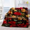 Rose Personalized Text Blanket Cozy Personalized Blanket Warmthful Decor Perfect for Picnics Living Room Office Nap Four Seasons Universal