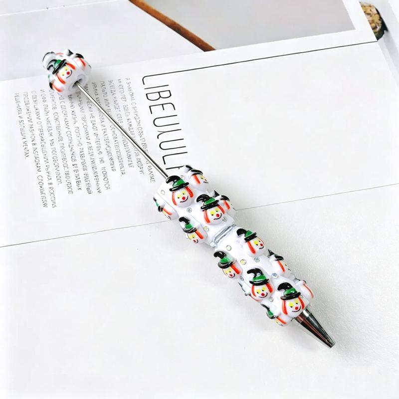 Halloween Pumpkin Bead Diy Crafting Pens Making Kit Ballpoint Pen Beaded Rhinestone Pen For Students School Office