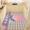 Kitchen Floor Mat Waterproof Anti-slip Carpet Large Size Full-coverage Rug PVC Leather Oil-proof Carpets Floral Patterned Rugs