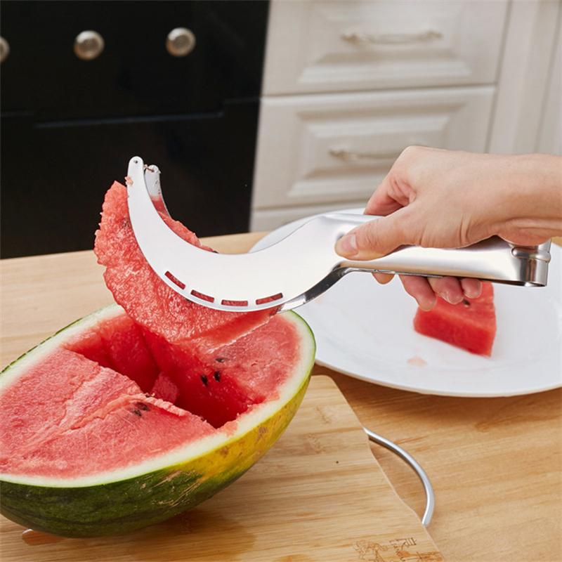 New Stainless Steel Cut Watermelon Cantaloupe Fruit Tools Kitchen Accessories Gadgets Watermelon Spoons Cutter Knife