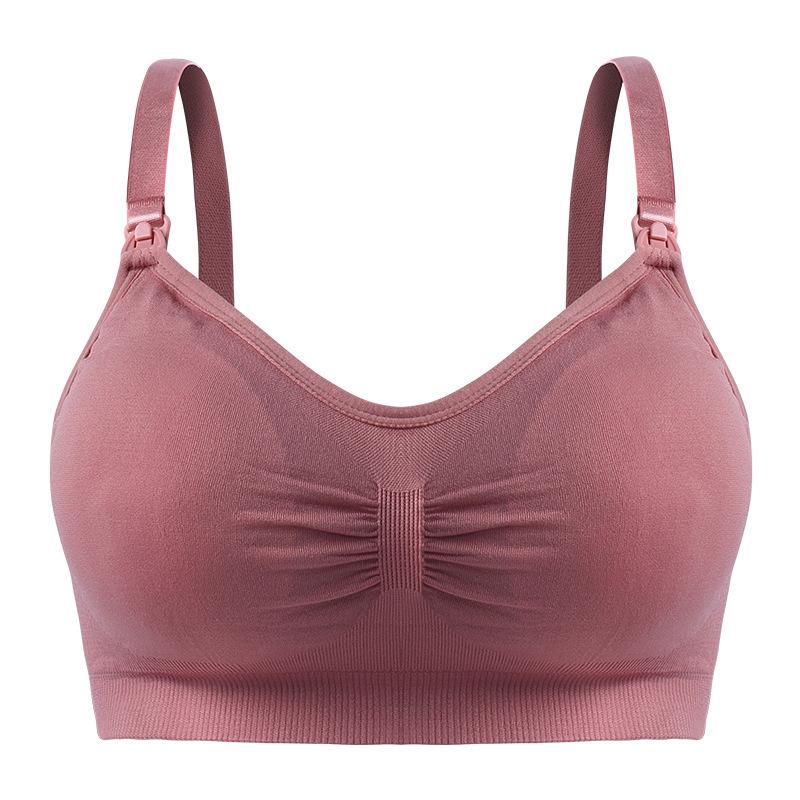 Plus Size Front-Opening Seamless Nursing Bra with Removable Breathable Pads