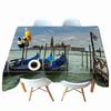 Seascape Sailing Boat Pattern Tablecloth Thicken Cotton Dustproof Rectangular Round For Wedding Picnic Party