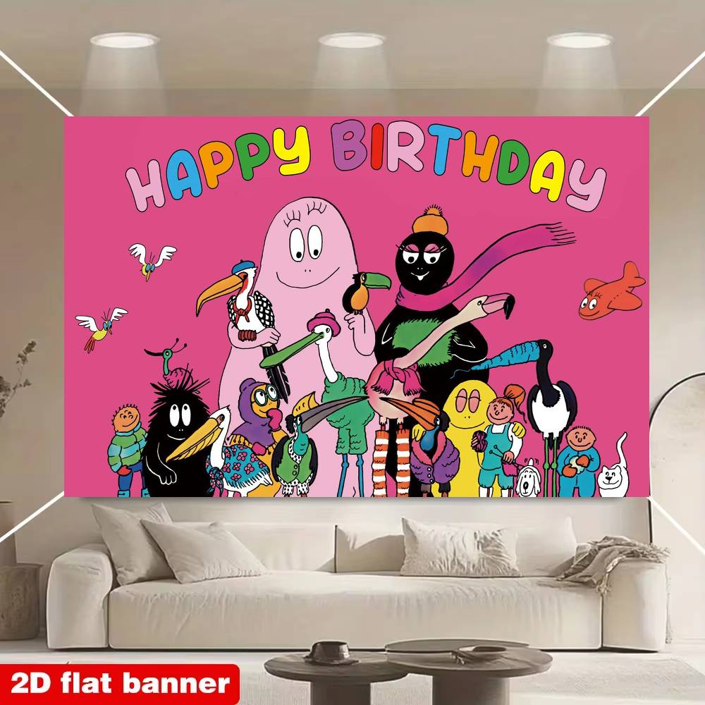 Anime Halo Barbapapa themed birthday backdrop, decorations for children and boys, photography props on5429