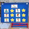 Standing Foldable Visual Schedule Chart for Kids Home School Wall Hanging with 72 Preprinted Cards 12 Star Cards Dry Erase Pen