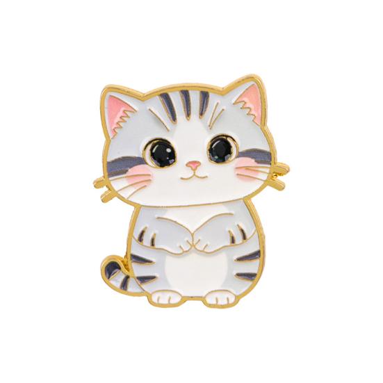 

Decorative Brooch Enamel Cartoon Cat Shape Zinc Alloy Lapel Pin Sweater Dress Suit Lapel Badge Versatile Outfit Accessory A