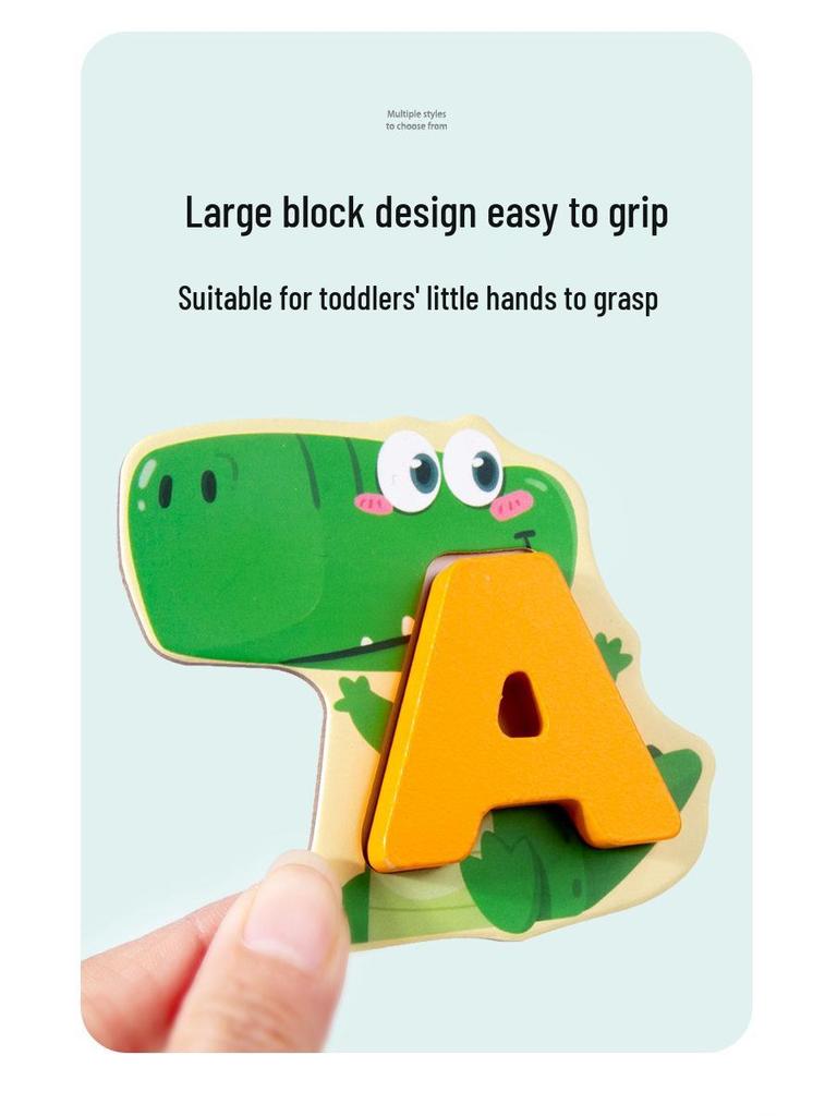 Montessori Alphabet Matching Wooden Blocks: Educational Puzzle Toys for Kids Ages 2-6.