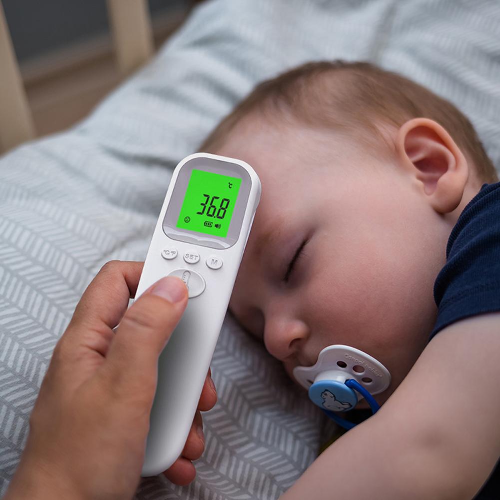 Digital Forehead Thermometric Instrument Non-contact Type Infrared Electronic Body Temperature Measuring Device 3 Color Backlight