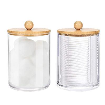 Clear Makeup Organizer Storage Box Organizer Cotton Pads Holder Qtip Dispenser Container With Lid Cotton Swab Storage Rack