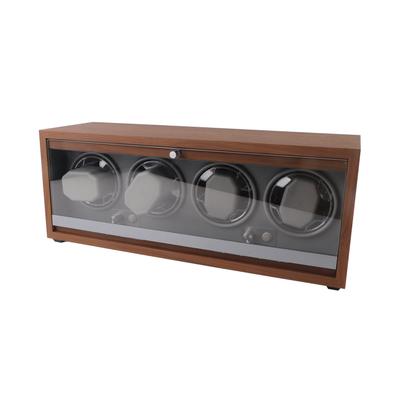 Carica Orologi Automatici Legno Grano Noce Nero Meccanico Manuale PU Da Viaggio Scatola Carica Orologi Grigio