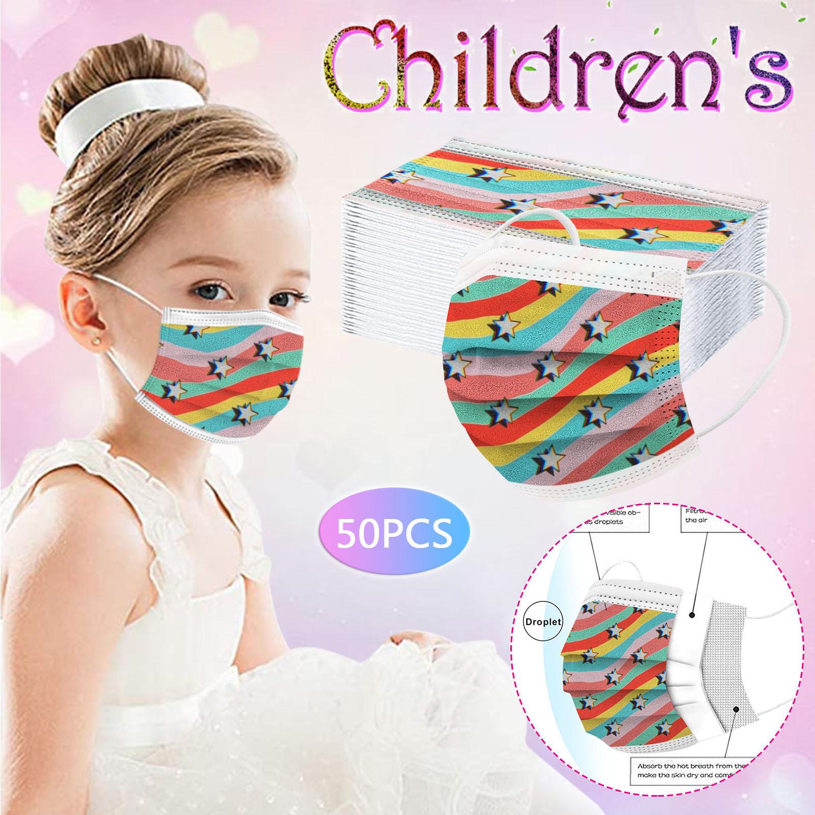 

50PCS Children s Five-Pointed Star Printing Protective Disposable Mask