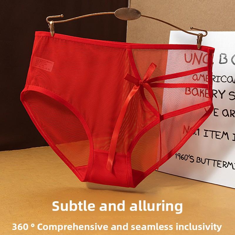 Lady Summer New Style Sweet Butterfly Hollow Net Gauze Sexy Perspective Low Waist Triangle Briefs