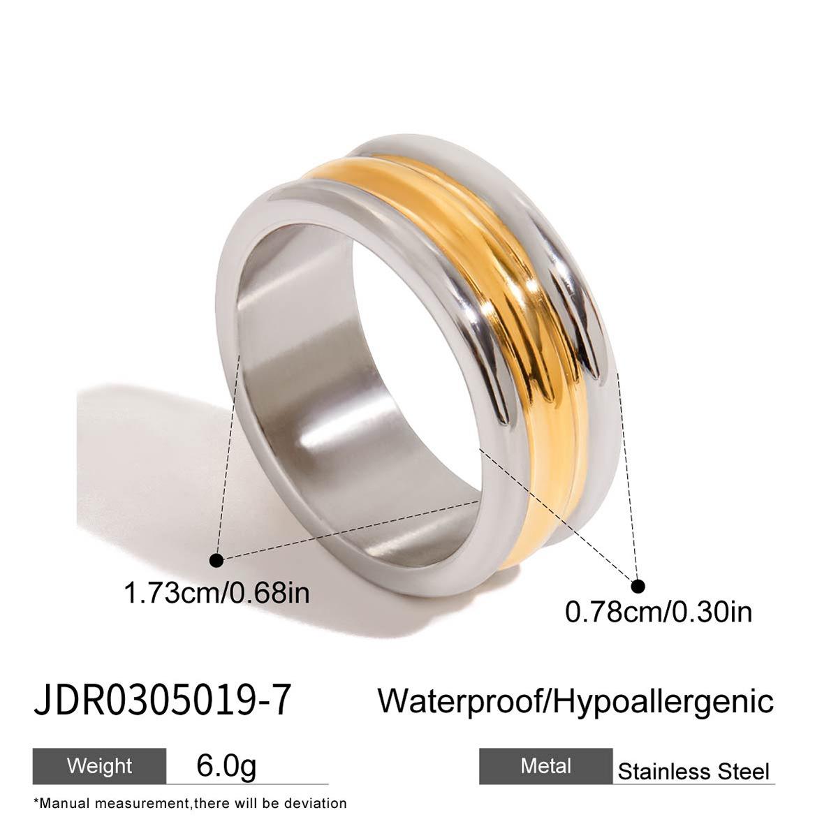 

Design modern minimalist 18K gold, gold and silver color matching three-layer linear ring