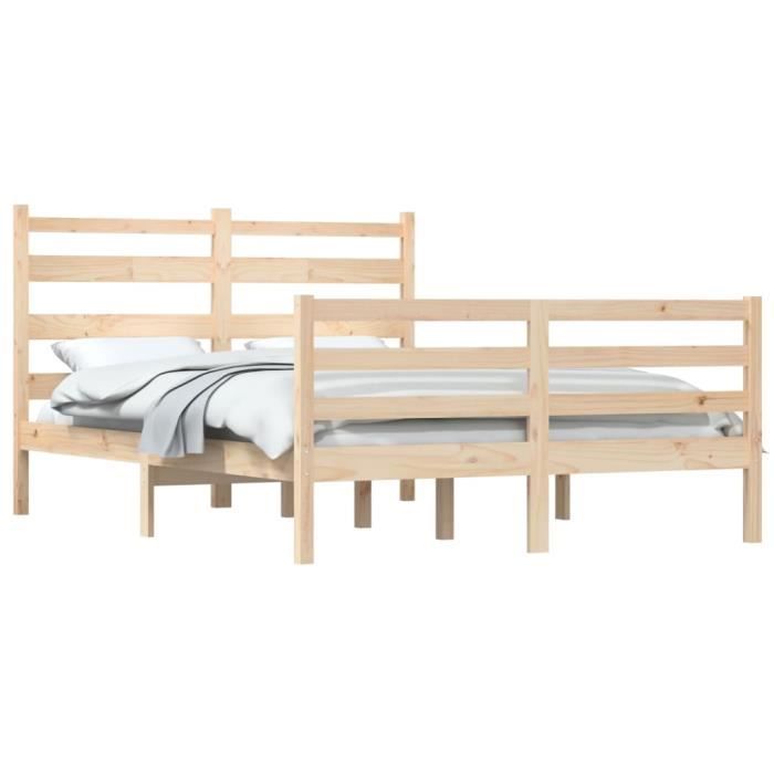 VidaXL Cadre de lit Bois de pin massif 120x200 cm 3103708
