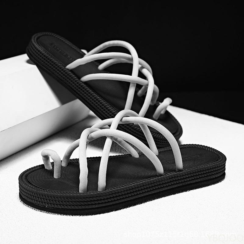 Fashion 2025 Men's Fashion Beach Flip Flops Casual Non Slip Wear-resistant Shoes Versatile Hollow Sandals Fashion Open Toed Male Sandals