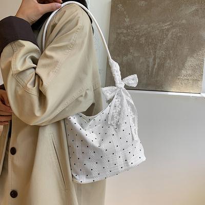 Beuteltasche Damen 2025 neu hochwertig vielseitig Schulter Unterarmtasche klein frisch Punkt Karomuster Tragetasche