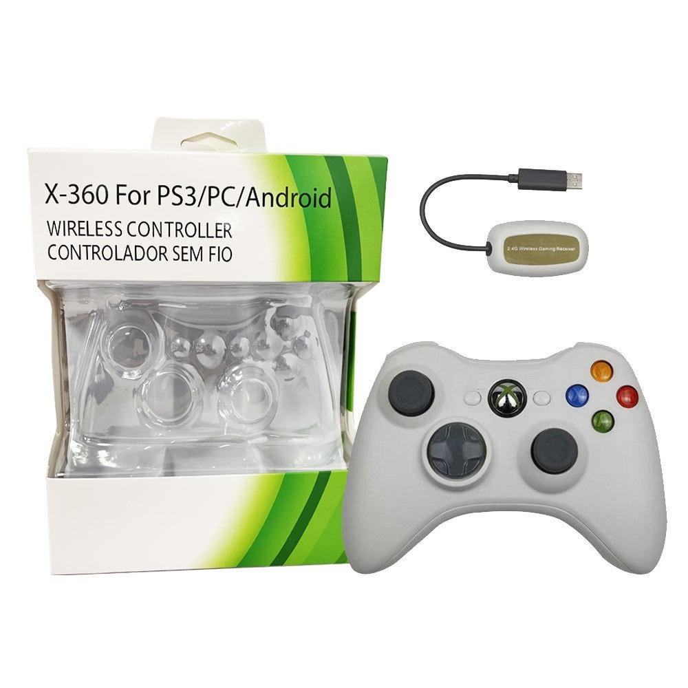 2,4G Drahtloser Gamecontroller mit USB-Empfänger, Plug-and-Play-Gamepad für PC/Steam 16x12x6cm weiß