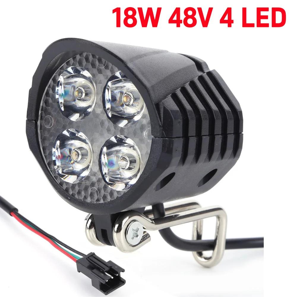 48V Tromba Luci E-Bike Alta Potenza Bicicletta Elettrica Scooter Faro LED Lampada Anteriore Impermeabile Accessori per Ciclismo Outdoor