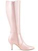 Allegra K Knee-High Boots with Stiletto Heels and Pointed Toes, Women's, Sparkly Pink, Size 25.0cm