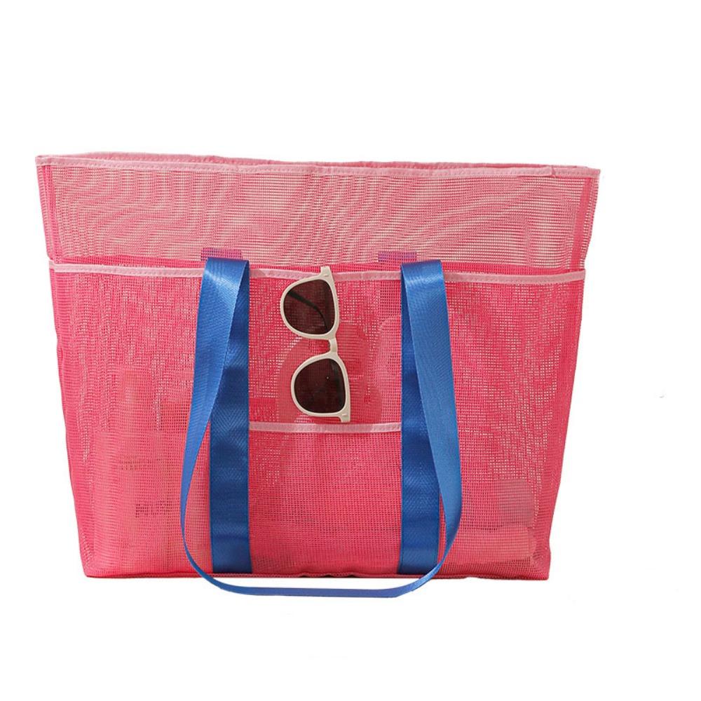 Foldable Mesh Shoulder Bag Light Weight Toiletry Storage Bag Reusable Swimming Handbag  Outdoor