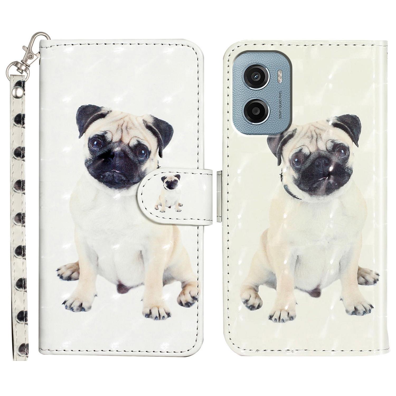 

Чехол-кошелек для Motorola Moto E15 4G/G05 4G, кожаный чехол для телефона с 3D-печатью Dog