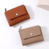 New PU Leather Short Wallet Solid Color Portable Money Bag Multifunctional Coin Purses Women