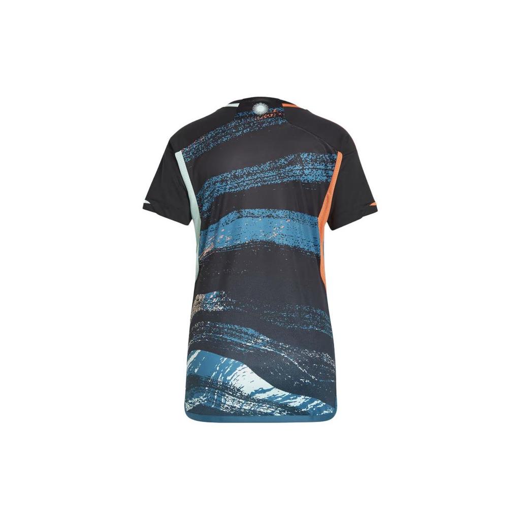 Adidas Argentina Womens Away V-Neck Short Sleeve Football Shirt Women Tops Black HT4228