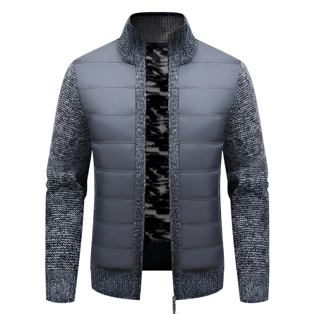 Men's Knitwear Is Worn Over A Fleece Thickened Cardigan Sweater Jacket