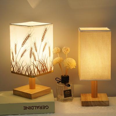 Nordische Holz-Nachttischlampe LED Moderne Tisch-Nachtleuchte für Schlafzimmer Heimdekor Lampe