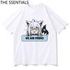 Hololive VTuber T-skjorte Unisex Harajuku tegneserie-grafikk-t-skjorter Unisex-tilfeldig bomullst-skjorte Herre Anime Kawaii Shirakami Fubuki T-skjorte