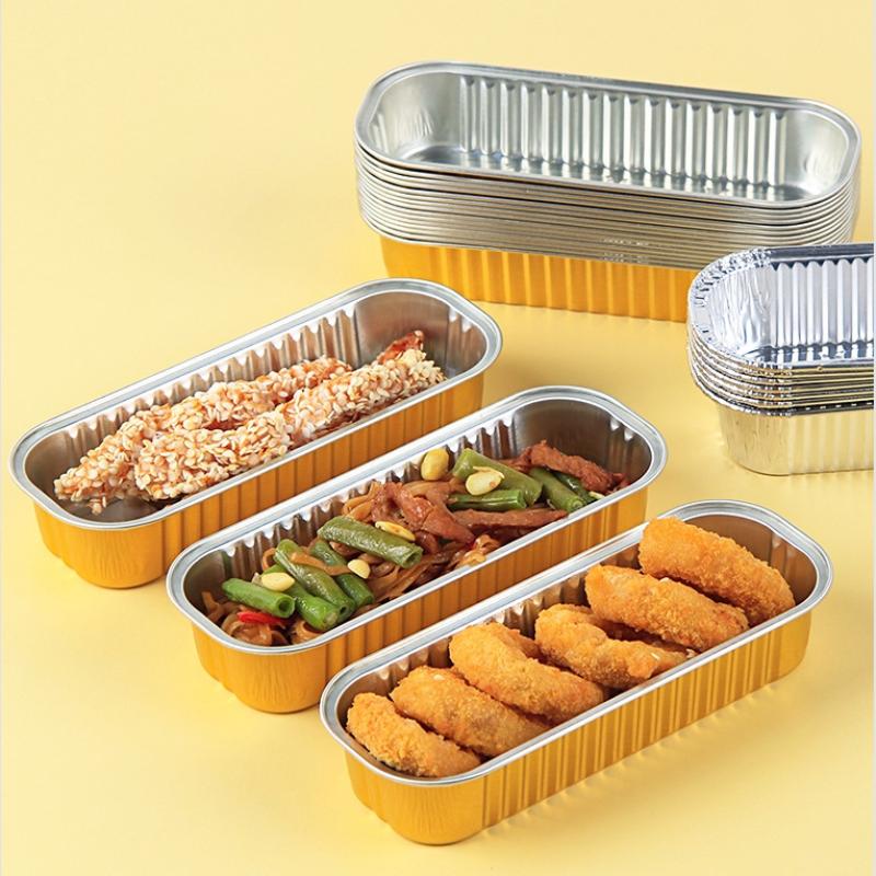 20Pcs Multi Style Mini Foil Bread Tray Rectangular Disposable Food Packaging Container, Pancake Cake Baking Mini Cake Box.