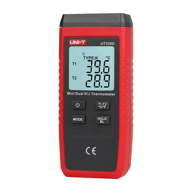 UNI-T UT320A UT320D Digital Thermometer Mini Dual K/J Type Thermocouple Thermometer -50℃ to 1300℃ High Temperature Tester Mete