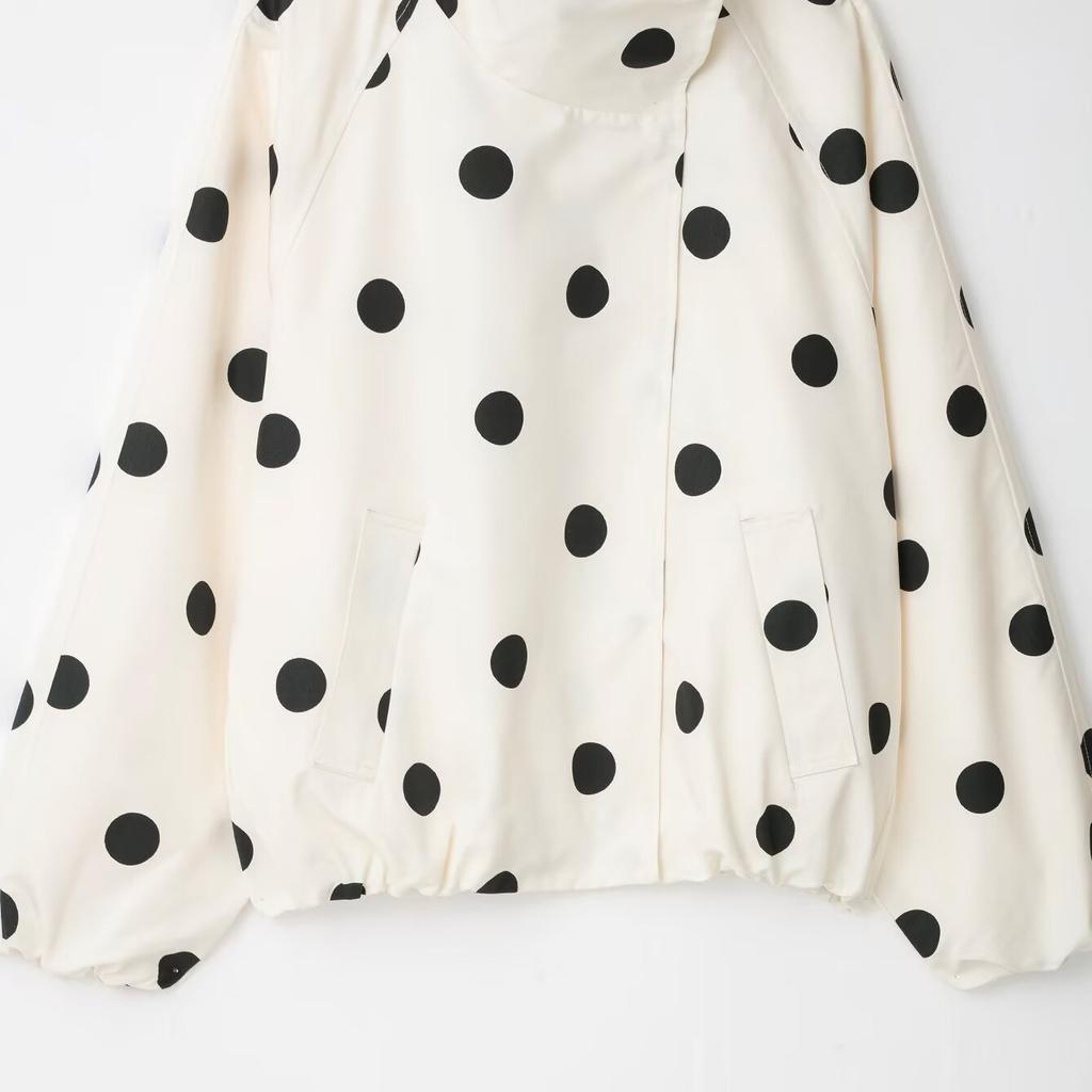 European and American Style, New Women's Clothing, Fashionable Polka Dot Bomber Jacket 8372/236/250