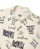 WACKY WILLY Kiki All-Over Graphic Short Sleeve Shirt Cream