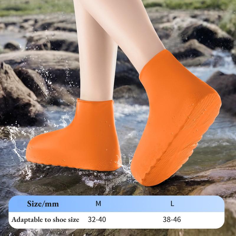 1Pair Upgraded Latex Waterproof Shoe Covers Extra Thick High Top Anti-Slip Reusable for Outdoor Travel Rainy Day Unisex Overshoe