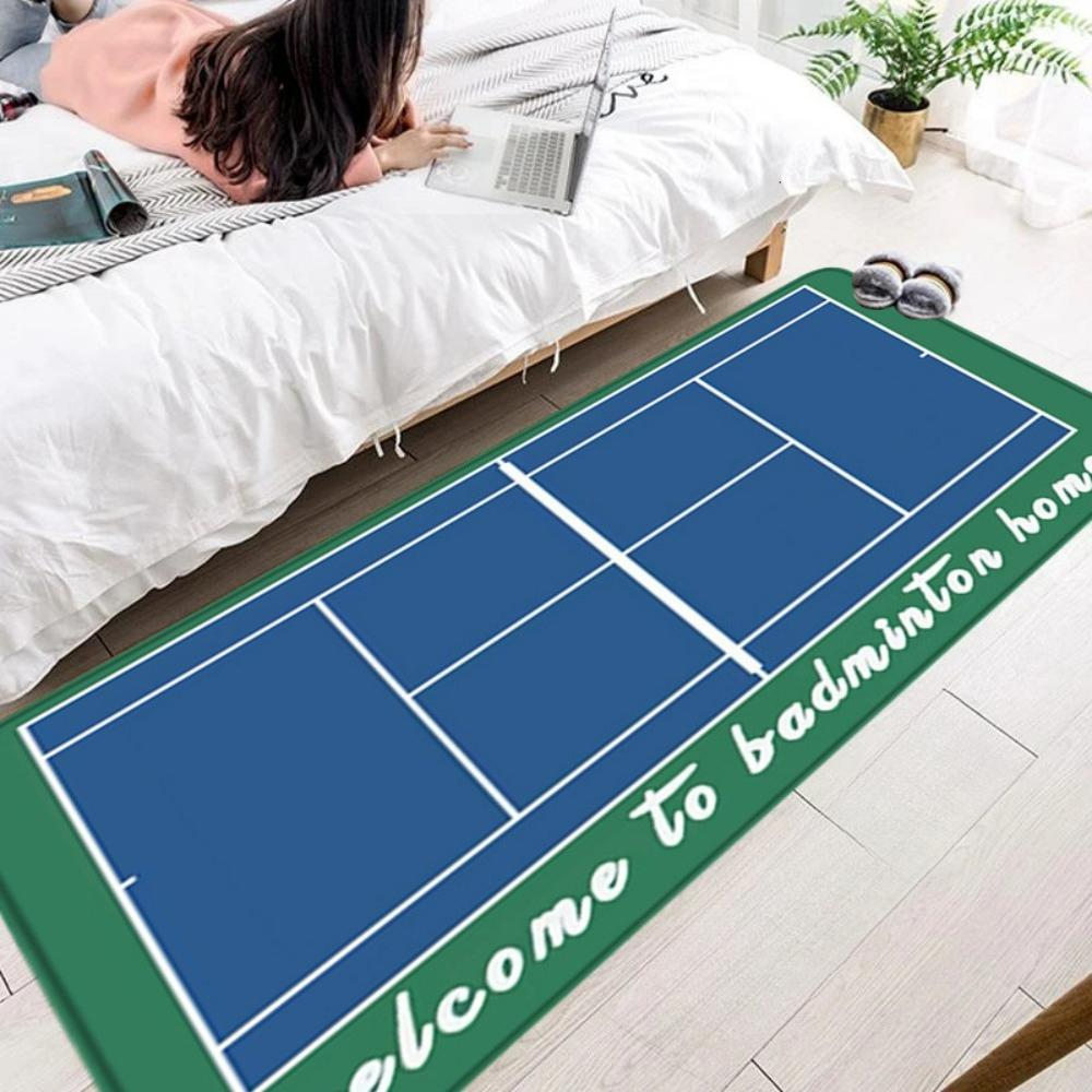 Tennis Sport Bedside Long Rugs Living Room Sofa Decor Rug Fan Gift Bedroom Game Room Screen Room Mat Hallway Washable Floor Mat