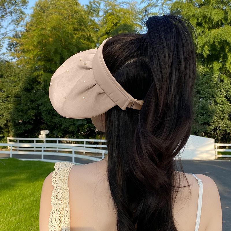Advanced Sunshade Empty Top Hat Women's Summer Sweet Versatile Outdoor Travel Sunscreen Hat Showing Face Small Headband Hat