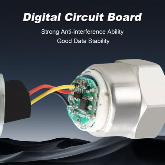 Stainless Steel 5V Pressure Transmitter 500Psi w/Connector Harness for Oil Tank