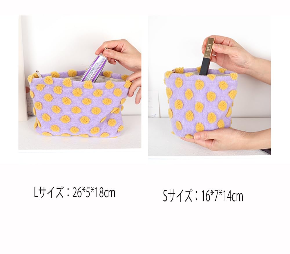Clapoyis Large Capacity Square Makeup Cute and Size L Women's Pouch, Stylish,