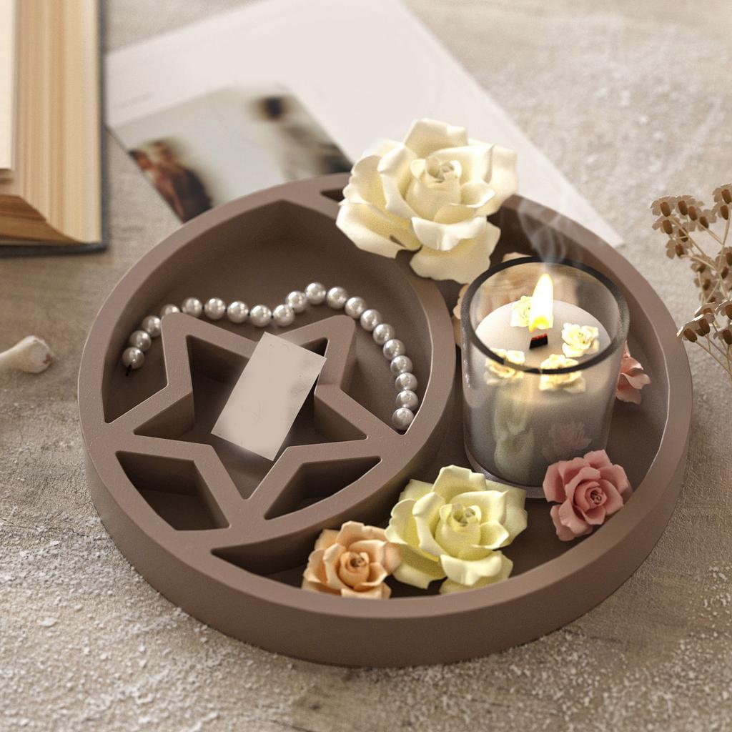 Flexible Sturdy Silicone Form for Crafting Unique Star and Moon Designs Home Storage Tray Solution Organization