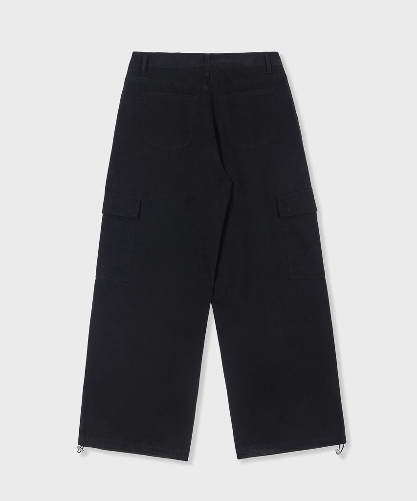 GLW Washed Pocket Parachute Cargo Pants Black