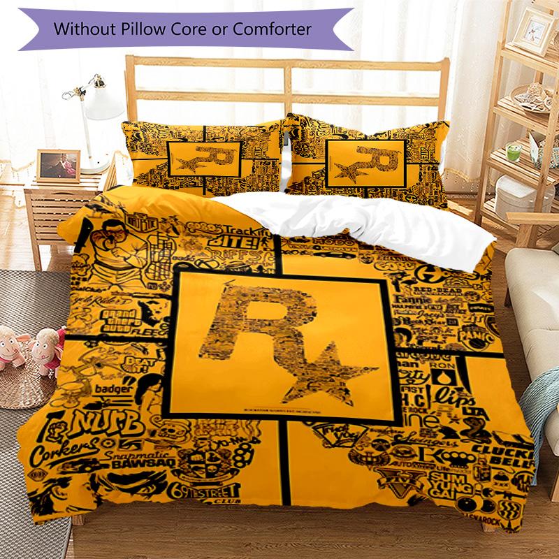 3pcs Rockstar Energy pattern bedding set duvet cover set includes duvet cover &pillowcases,perfect all season bedroom decoration&gift